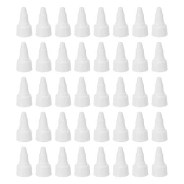 Imagem de PATIKIL Tampas de garrafa torcidas 18/410, 40 peças de tampas de substituição de garrafas de plástico com borda nervurada com junta de espuma para tampas de tinta, distribuição de cola, branco