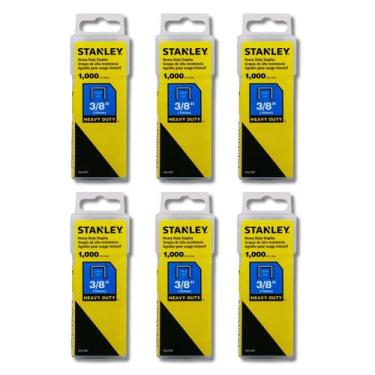 Imagem de Kit 6 Grampo Grampeador Stanley Heavy Duty 10mm 3/8 Pol Tapeceiro Marc