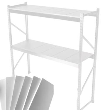 Imagem de Mini Porta Pallet 1,80x0,60x2mt C/ 2 Planos Em AÇO Até 500kg BRANCO