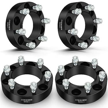 Imagem de ECCPP Pacote com 4 espaçadores de roda de 3,8 cm 6 x 5,5 kit adaptador espaçador de roda com pinos M 12 x 1,5 furo de cubo de 106 mm para GX460, GX470, FJ Cruiser, para 4Runner, Sequoia, Tacoma