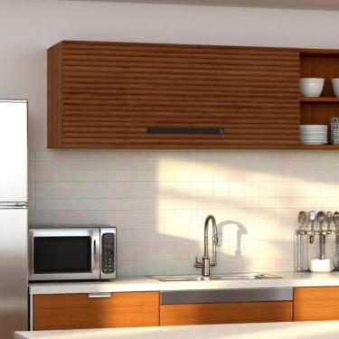 Imagem de Armário Refrigerador 700 Lapis Nogueira Ripado