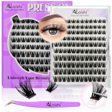 Imagem de Cluster Eyelash Kit, DIY Cluster Eyelash Extensions 10-18mm,120pcs Soft Natural Eyelashes with Eyelash Tweezers-Faux Natural Cat Eye Eyelashes in Individual Clusters (NGDF191)