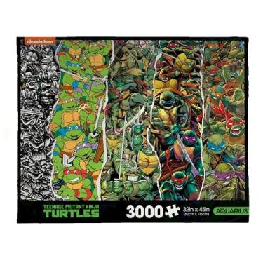 Imagem de AQUARIUS TMNT Timeline 3000 peças quebra-cabeça (quebra-cabeça de 3000 peças) - sem brilho - ajuste preciso - oficialmente licenciado tartarugas ninja mutantes e colecionáveis - 107 x 89 cm