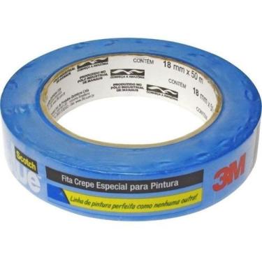 Imagem de Fita crepe fina azul 18mmx50m - 3m 