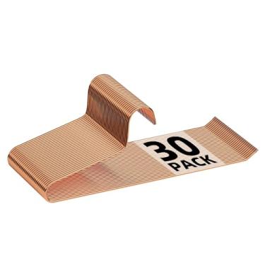 Imagem de SPECILITE Cabides de metal aberto de 34 cm, pacote com 30 para jeans, calças, leggings, toalha, cachecol, economia de espaço, 0,5 cm de espessura, ouro rosa