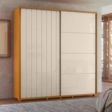 Imagem de Guarda-Roupa Casal Madetec Monet 2 Portas Correr Ripado Amortecimento Cabideiro Extensível 4 Gavetas