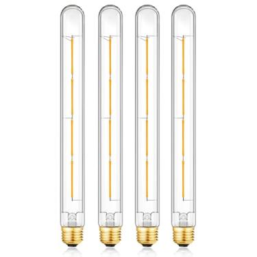 Imagem de XININSUN Lâmpada LED T300, lâmpadas LED tubulares de 11,8 polegadas de comprimento, equivalente a 100 watts, 1000 lm, regulável, vidro transparente, lâmpada de tubo Edison LED E26 10W T10, pacote com