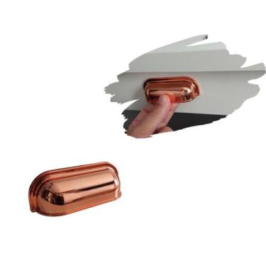 Imagem de 2 Puxador Concha Quadrado Rose Para Gaveta, Armário, Móveis - Compras 