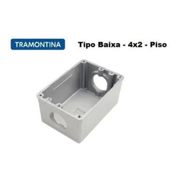 Imagem de Caixa De Piso Embutir Alumínio 4x2 Baixa - Para Tomada Piso - TRAMONTI