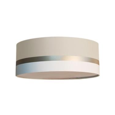 Imagem de Luminária Plafon Faixas Bronze Cúpula 40x15 - Tom Luz, Cru