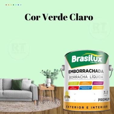 Imagem de Tinta Borracha Líquida Cor Verde Brasilux Para Parede 3,2l Acrílica La