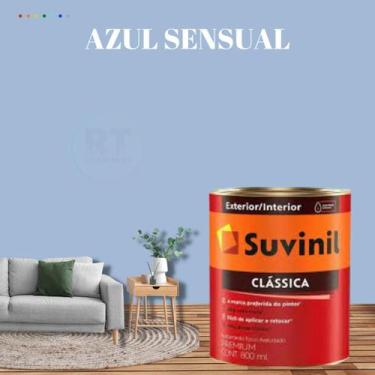 Imagem de Tinta Para Parede Azul Suvinil Clássica 800ml Cor Premium Cor Azul Céu