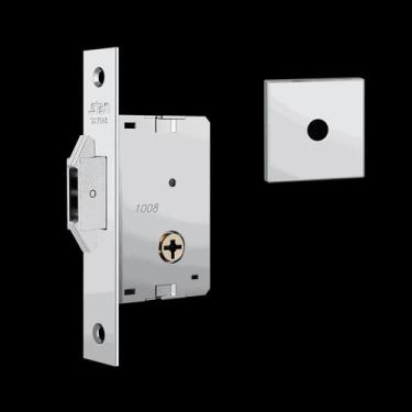 Imagem de Fechadura 1008 Porta De Correr Roseta Quadrada Inox Stam