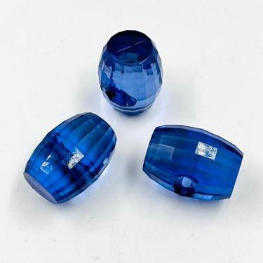 Imagem de Botão Barril Facetado Azul Transparente 28x22mm 20pçs 180g - Macall