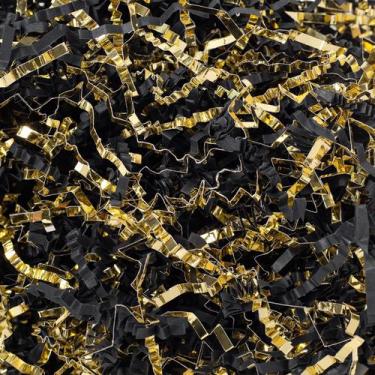 Imagem de Triturador de papel enrugado de 1 kg preto e dourado Wowxyz