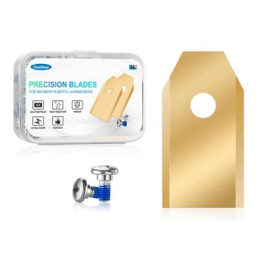 Imagem de FourShow Pacote com 36 lâminas de substituição compatíveis com Segway Navimow i105N, i108N, i110N, H500N, H800N, H1500N, H3000N, H3000N, lâminas robóticas para cortadores de grama, ouro de titânio