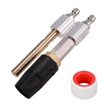 Imagem de Bico Giratório 2 em 1 Shooter Tip M5, Ponta Ajustável para Atirador Longo Alcance com Bico Sabão Longo Alcance Conexão Rápida de 1/4" para Lavadora Alta Pressão de 3-7 GPM (Latão)