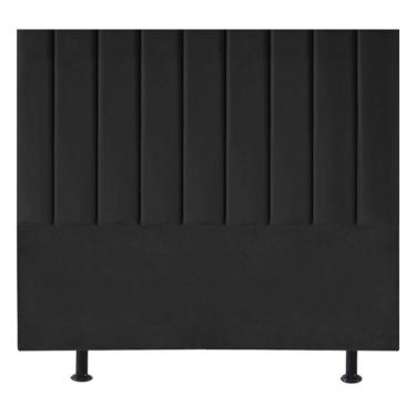 Imagem de Cabeceira Estofada Sophia Carla Queen Suede Preto 160x126x10cm Black House Decor