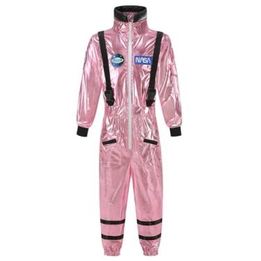 Imagem de GRAJTCIN Astronaut Costume for Kids Space Suit Alien Jumpsuit Boys Girls Halloween Christmas Party Costume (XL, Pink)