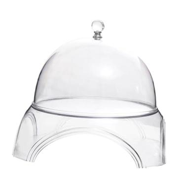 Imagem de Fenteer Suporte para bolo com tampa de cúpula, suporte para bolo, para armazenamento de pão multiuso, bandeja para servir alimentos para festas festivas, 13.8 Cm X 15 Cm