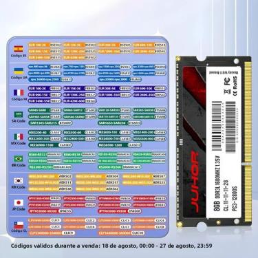 Imagem de Memória RAM DDR4/DDR3 para Laptop JUHOR - 8GB/16GB (2666MHz/3200MHz/16