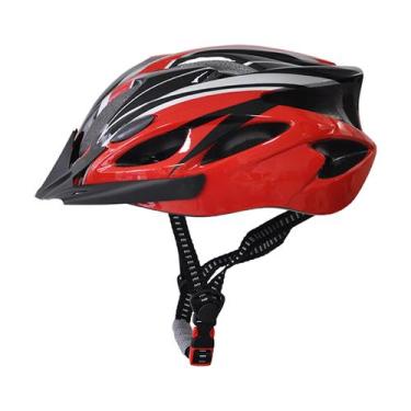 Imagem de Capacete de bicicleta UPANBIKE Adult Riding Head Safety vermelho+preto