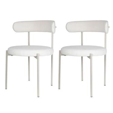 Imagem de Kit 2 Cadeiras Serena Rivatti Bouclé Off White