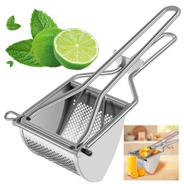 Imagem de DJAPWPX Espremedor de limão de aço inoxidável, espremedor de limão, espremedor de frutas cítricas, espremedor manual de economia de mão de obra para limão, cítrico, laranja, limão, frutas