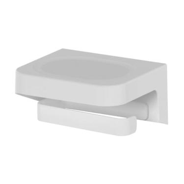 Imagem de Porta Papel Higiênico Papeleira Parede Instalação Sem Furo