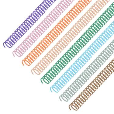 Imagem de Pacote com 120 bobinas espirais de plástico para encadernação em espiral, anéis de encadernação de vários tamanhos, pentes de arame, bobinas de espinha, passo 4: 1 (cor pastel, 5/40.6 cm)