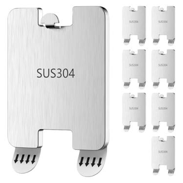 Imagem de Ganchos adesivos para porta-retratos de aço inoxidável, fáceis de usar, ganchos com suporte adesivo, suportam até 2,7 kg, reutilizáveis, adequados para paredes lisas ZJMCAJY (8, prata)