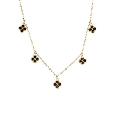 Imagem de Amazon Essentials Colar de ouro 14K sobre prata zircônia cúbica mini trevo 40,6 cm