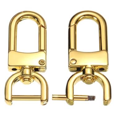 Imagem de PATIKIL Ganchos de fecho giratório de 1/2 polegada, 2 peças de ganchos de pressão removíveis com barra de parafuso, fechos de garra de lagosta giratórios para alça de bolsa, cordão de substituição de