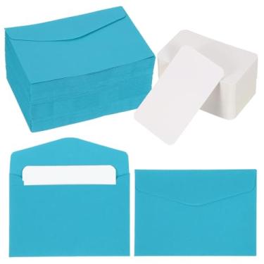 Imagem de PATIKIL Conjunto de 200 mini envelopes com cartões em branco, 11,4 x 8 cm cartões de notas e envelopes em branco para presente de casamento, convite de formatura, feriado, dia de Ação de Graças, Natal