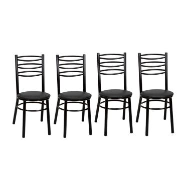 Imagem de Kit 4 Cadeiras CP33 Pintadas Pretas Treparoni