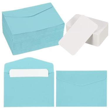 Imagem de PATIKIL Conjunto de 100 mini envelopes com cartões em branco, 11,4 x 8 cm cartões de notas e envelopes em branco para presente de casamento, convite de formatura, feriado, dia de Ação de Graças, Natal
