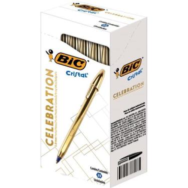 Imagem de Caneta Esferografica Cristal Celebration Dourada - BIC