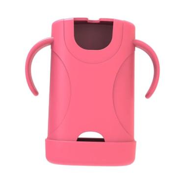 Imagem de Kokiya Suporte para caixa de para crianças, fácil de segurar, capa rígida, sem bagunça, confortável e portátil, 15x13,4 cm, Rosa Vermelha