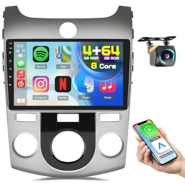 Imagem de Inefala [8Core 4G + 64G] Estéreo automotivo para Kia Forte Cerato K3 2008 2009 2010 2011 2012 2013 com Carplay sem fio/Android Auto, tela sensível ao toque de atualização de 9 polegadas para Forte com