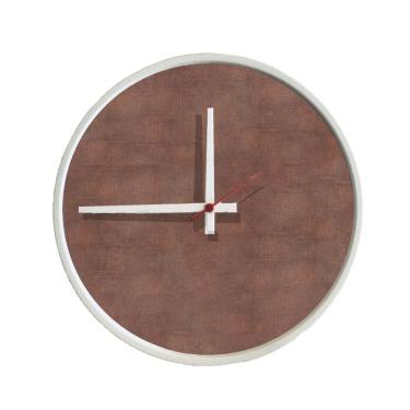Imagem de Relogio Decorativo Round Branco Mostrador Aço Corten Ponteiro Branco  50 cm Diâmetro