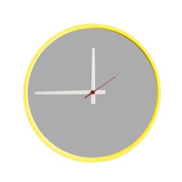 Imagem de Relógio Round Amarelo Mostrador Cinza Matt Ponteiro Branco 50 cm 