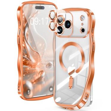 Imagem de [Anel de CD e borda ondulada encaracolada] para iPhone 17 Pro, 2025 atualizado [proteção total da câmera] [compatível com Mag-Safe] Capa transparente macia não amarelada para 17 Pro 16.0 cm homens