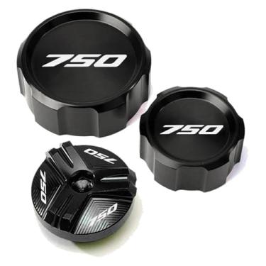 Imagem de Tampa de enchimento de óleo da tampa do reservatório de freio dianteiro traseiro da motocicleta compatível com Z750 Z 750 Z750S 2005 2006 2007 2008 2009 2010 2011 2012 (3-preto)