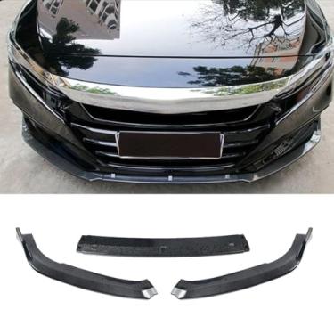 Imagem de Parte de modificação do difusor de lábio do spoiler do para-choque dianteiro do carro compatível com Accord 10ª geração protetor de para-choque capa acessórios para carro (aparência de carbono)