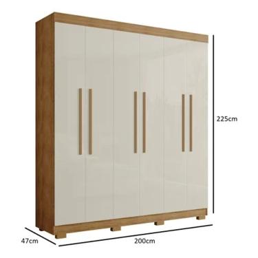 Imagem de Guarda Roupa 6 portas PORTO BELLO CEDRO/AREIA