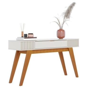 Imagem de Aparador Decorativo 01 Gaveta Delta C04 Freijó Off White - LYAM DECOR