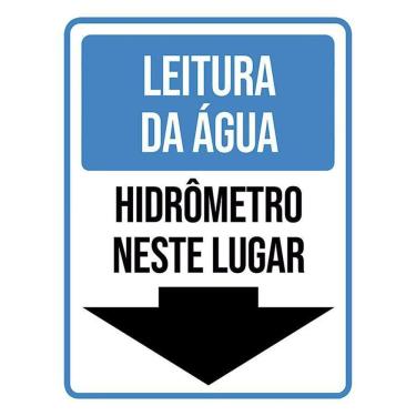Imagem de Placa Sinalização Leitura Água Hidrômetro Neste Lugar 36X46