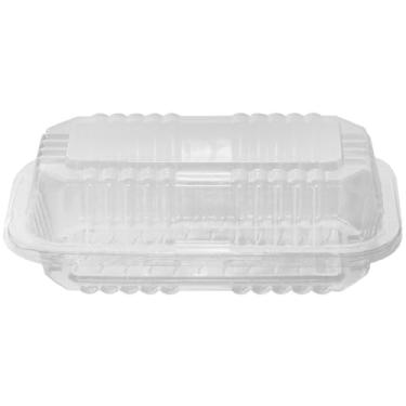 Imagem de 100un Embalagem 350 ml Plástica Retangular Alta Doces Tortas e Bolos