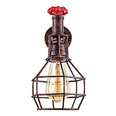 Imagem de Luminária de parede estilo M-INI/tubo retrô de ferro e luminária de parede para sala de estar, estudo, sala de jantar, luminária de parede de metal 60W, alto gosto