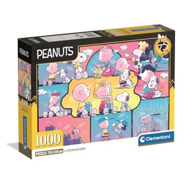 Imagem de Clementoni Quebra-cabeça Peanuts 1000 peças, caixa compacta - quebra-cabeça para adultos de 14 a 99 anos, presente para homem e mulher, feito na Itália, 37070